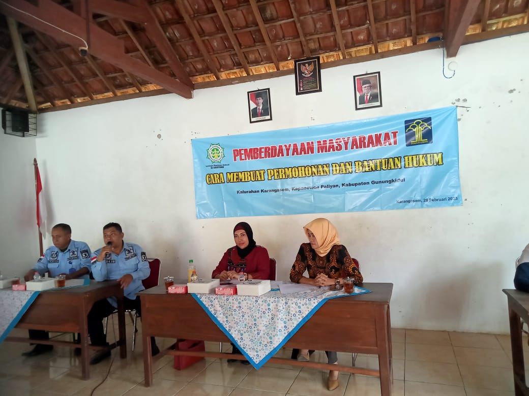 Evaluasi dan Pembinaan Kalurahan sadar hukum di kalurahan Karang asem Kapanewon paliyan Gunung Kidul